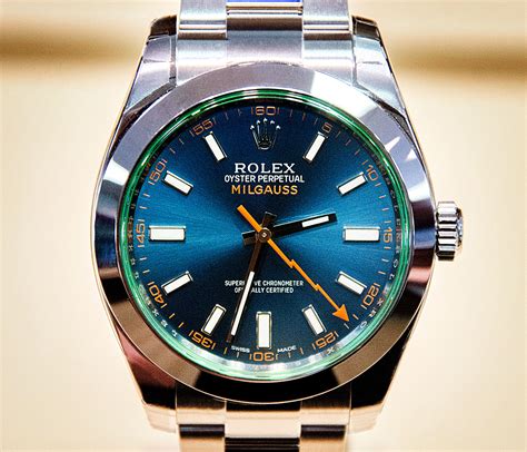 rolex milgauss blue accent|rolex milgauss blue price.